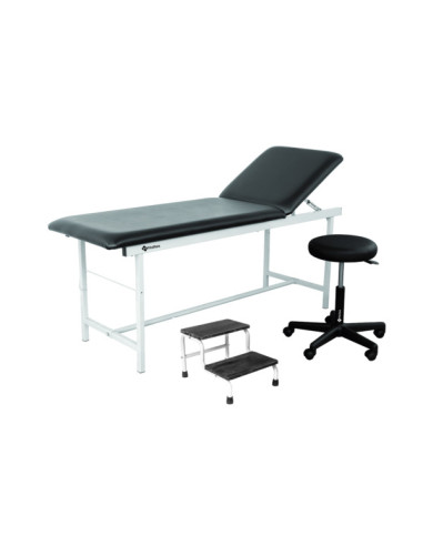 Kit Divan d'Examen, Tabouret, Marchepied 2 marches EPOXY NOIR