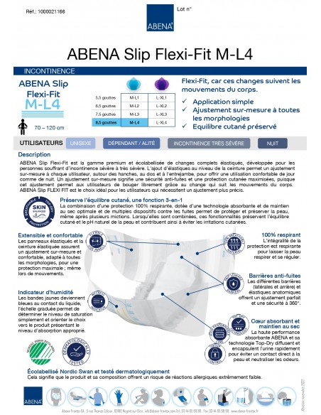 Change Complet Abena Slip Flexi Fit 8.5 Gouttes Nuit