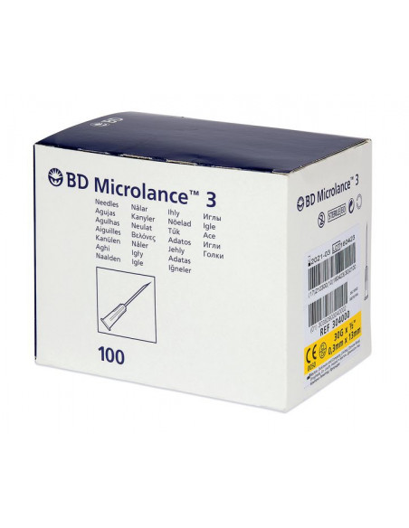 Aiguille Sclérose 0.3 x 13 Jaune BD (100)