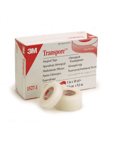 Sparadrap Transpore 1.25 cm / 2.5 cm (sans dévidoir)