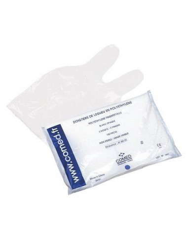 Doigtiers 2 doigts en polyéthylène non stériles (100)