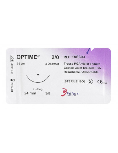 Fil de suture résorbable Optime Peters